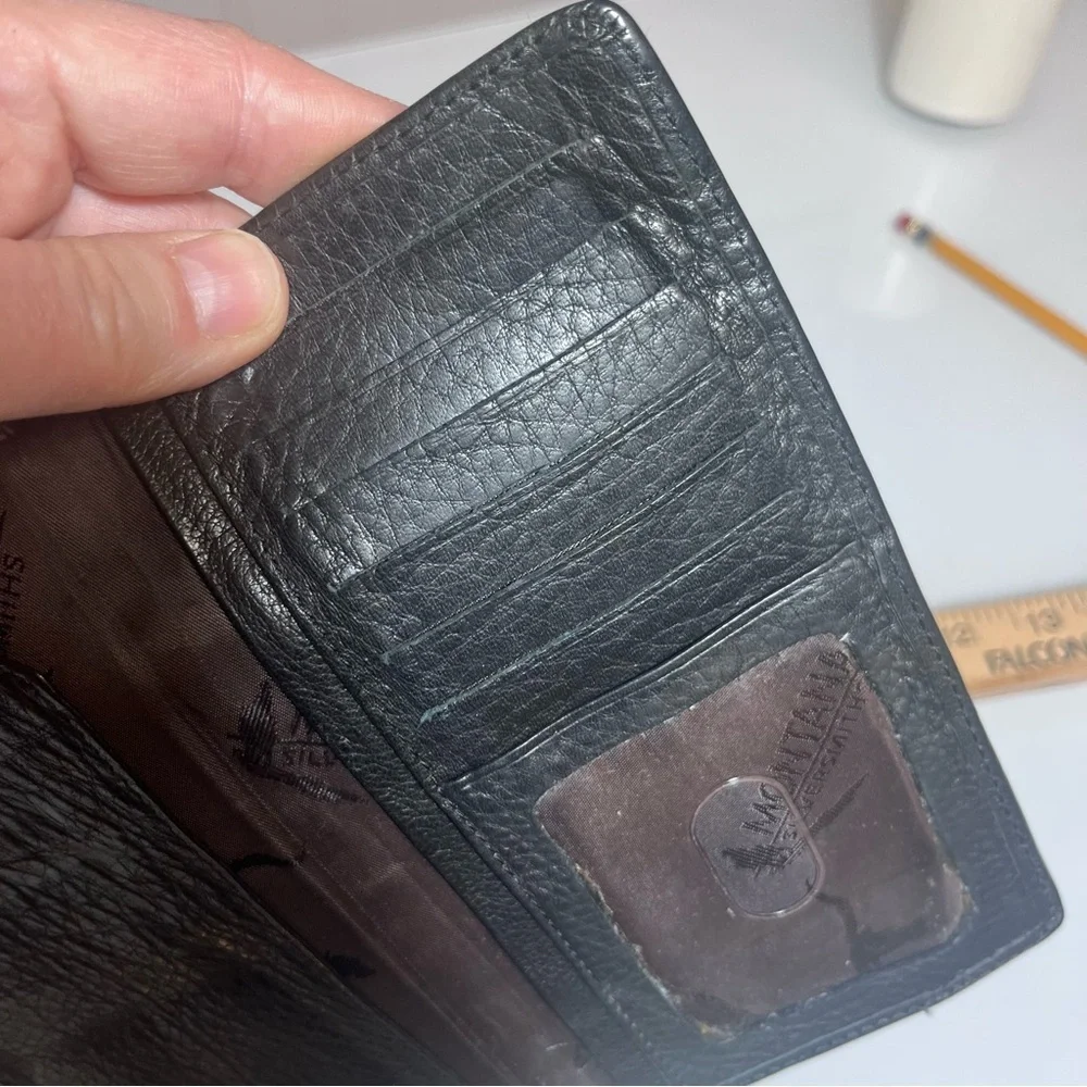 Buffalo Brand Traders Black & Brown Embossed Leather Wallet – Western Studded